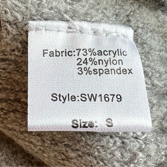 ⭐️ Elan Lace Up Chunky Sweater Heather Gray Crew Neck Size SMALL - Picture 12 of 12